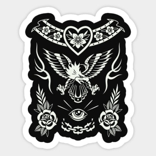 Old school pattern tattoo Sticker